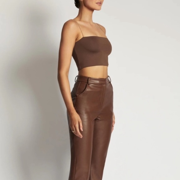 Meshki Yvonne Crop Top Chocolate Brown Medium - Picture 8 of 9